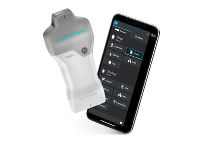 Vscan Air SL Sonde mit Smartphone, Vscan Air App mit Presets für Sektor- und linearen Schallkopf